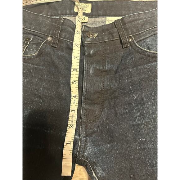 Railcar Fine Goods Jeans Men's Size 33 Dark Denim Distressed Straight Leg Button - Picture 6 of 8